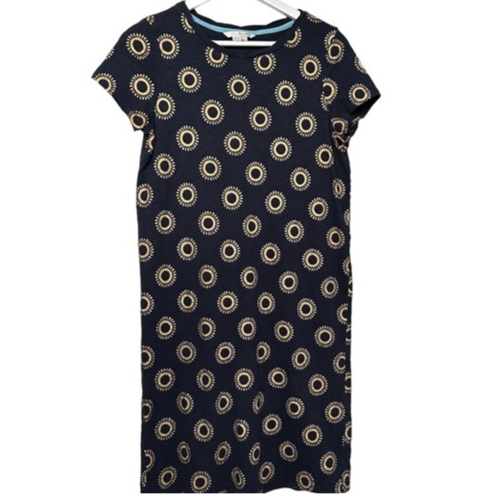 Boden Coralie TShirt‎ Dress Womens 8 Navy Blue Cotton Sun Beach Resortwear